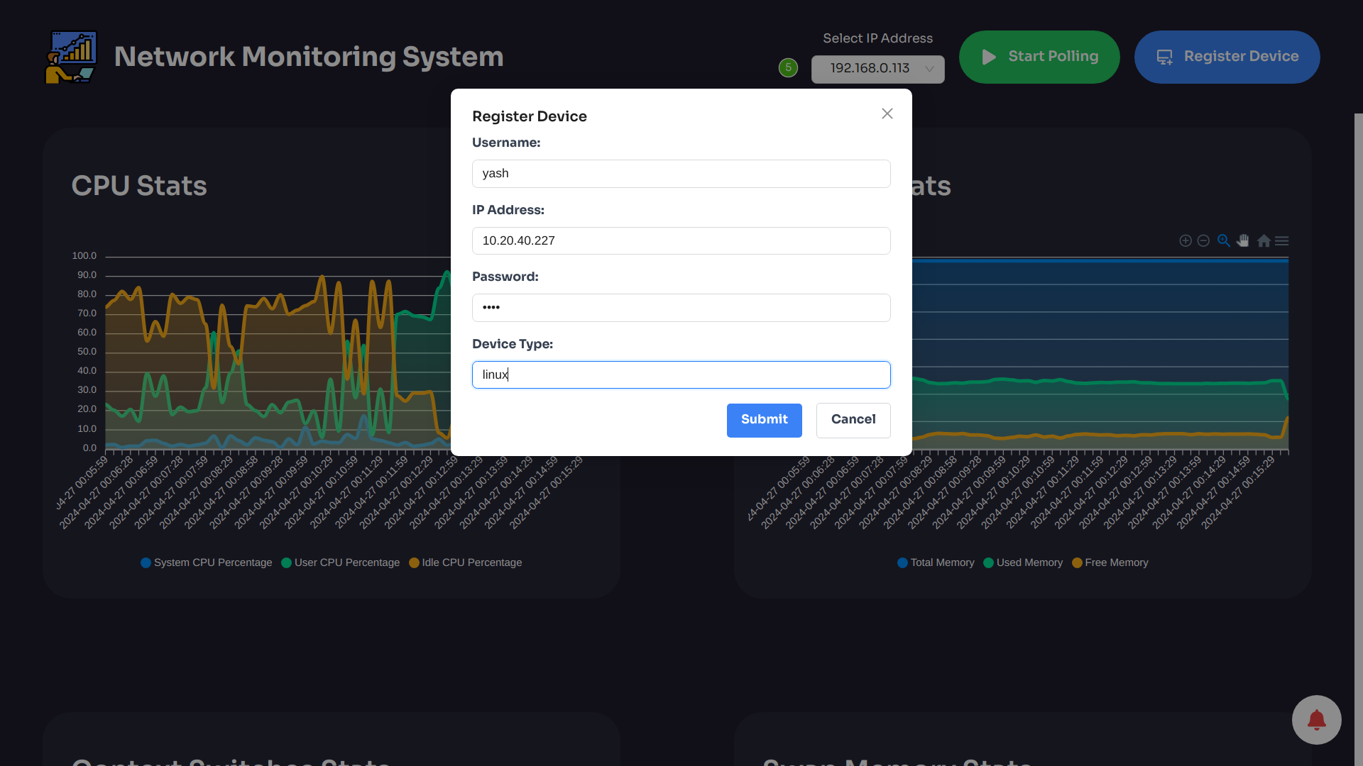 Network Monitoring System dashboard 3